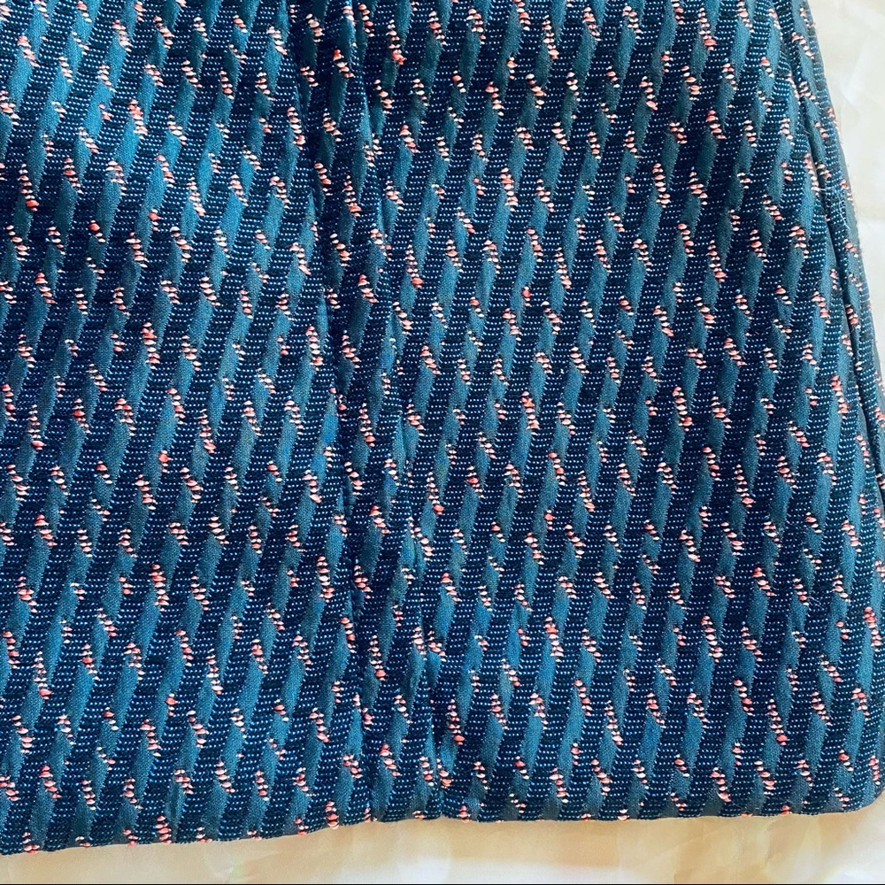 LOFT Jacquard Tweed Geometric Pocket Blue Classy Mini Skirt 2 - Picture 4 of 10
